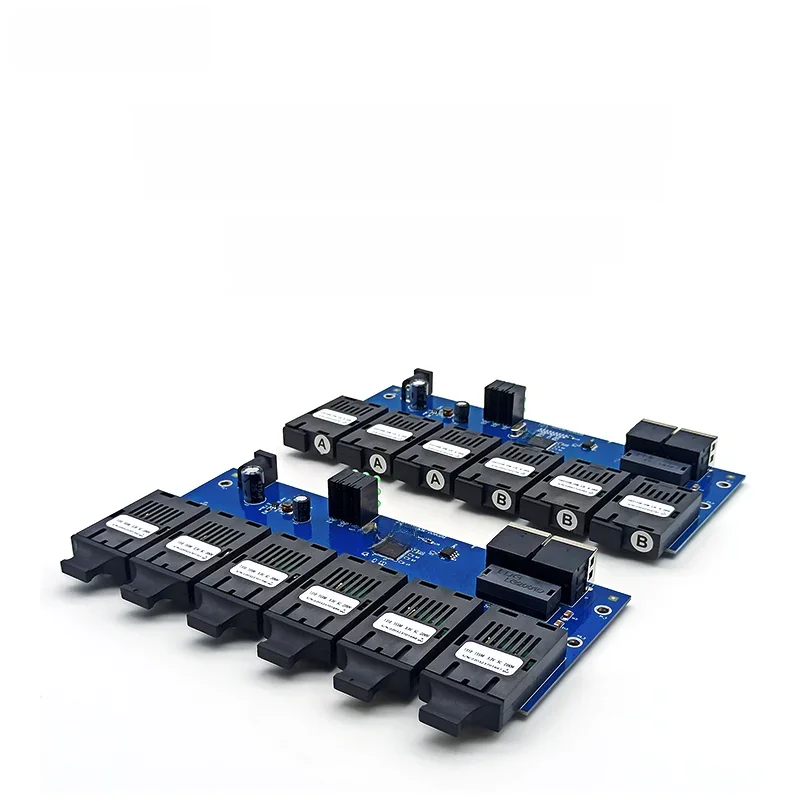 10/100M przełącznik światłowodowy jednomodowy konwerter nośników optycznych PCBA 6*155M Port światłowodowy 2 porty RJ45 20KM SC Fast Ethernet Simplex/Duplex — zdjęcie produktu 7