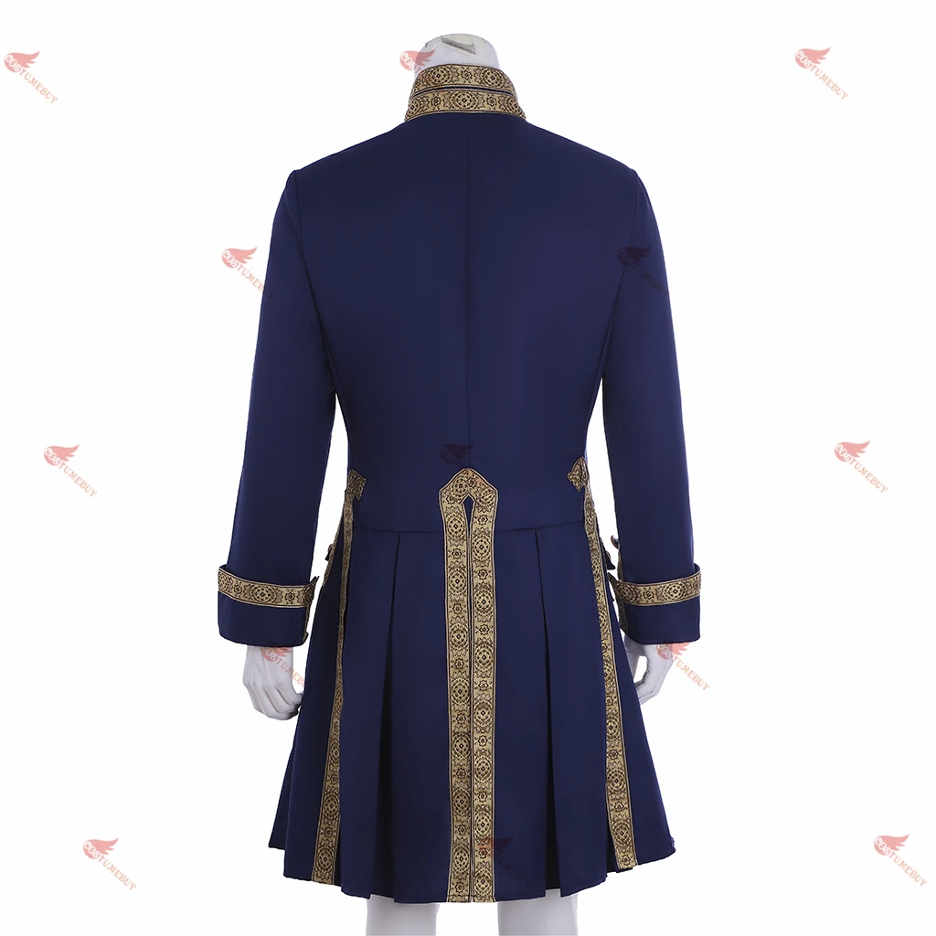 Costume de Cosplay Prince Nobility pour Homme, Manteau Imbibé, Veste Blazer pour Adulte, Tenue de ix, Balle de Scène, Bleu, Vintage, Participé au 19ème Siècle