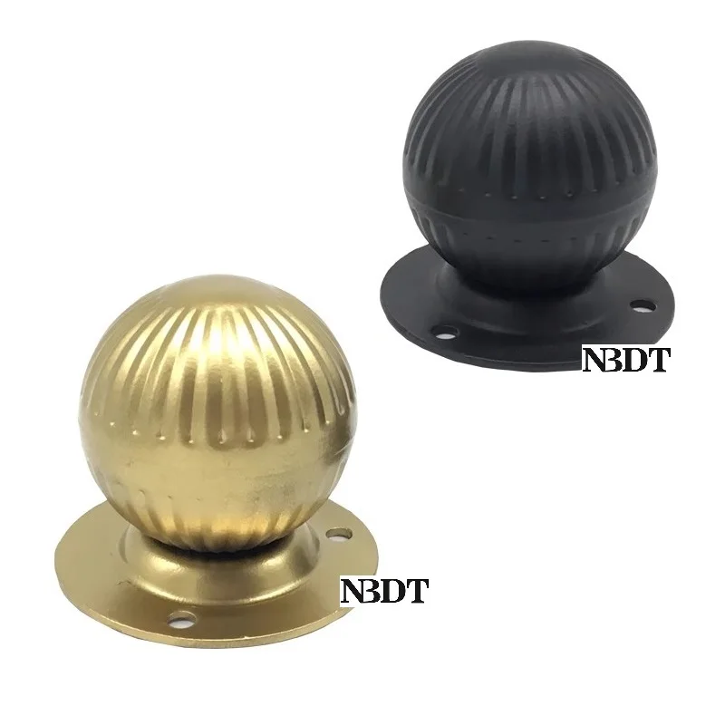 1Piece Round Ball Iron Barn Wooden Door Knob Pull Handle Entry Gate Face Mount Matte Black Gold