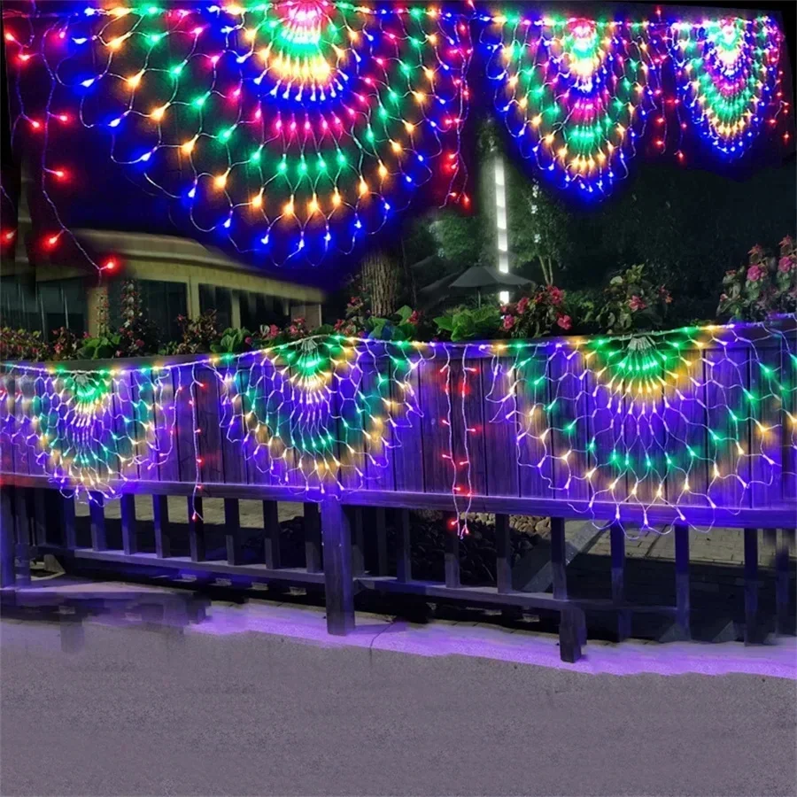 Prise ue/US 3M 3 paon LED Net lumière extérieure maille lumière fenêtre rideau toile de fond mur noël nouvel an fée chaîne lumière