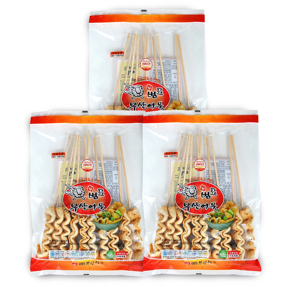 Beompyo Fish Cake Skewers, Busan Fish Cake, Fish Cake, Oden, Oden Skewers, Meal Kit, Camping, 500g x 3 Packs