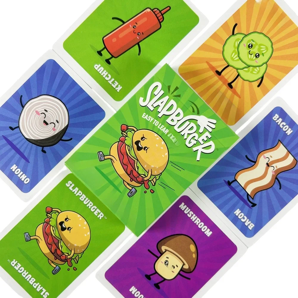 Jeu de cartes Slapburger, fête des familles, jeu de société pour 2 à 6 joueurs