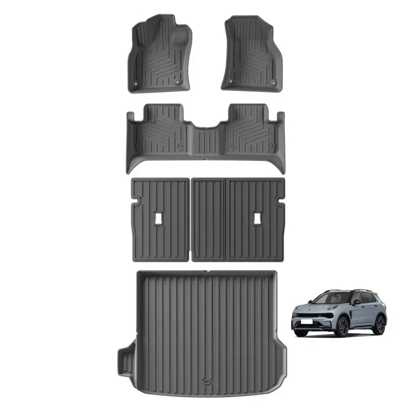 TPE 3D Contour Auto Vloermatten + Cargo Liner + Kofferbak Pad voor Lynk & Co 01 2WD 2022-2025 LHD - Aangepaste pasvorm All-Weather Geurloos Niet - afbeelding 2