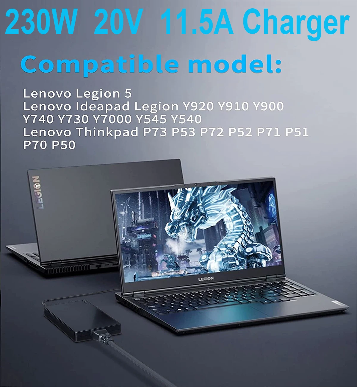 

Зарядное устройство переменного тока 230 Вт для ноутбука Lenovo Legion 5 5P Y520 P50 Y545 Y540 7 C7 Thinkpad P73 P72 P17 T15g Yoga A940, блок питания