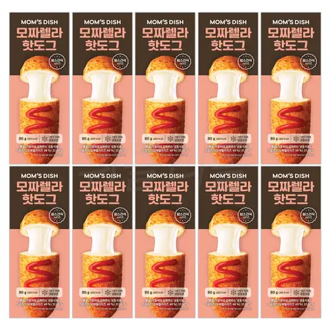 [퀴클리몰] 맘스터치 모짜렐라 치즈 핫도그 80g 10개