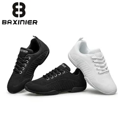 BAXINIER Girls Black Cheer Shoes Trainers Breathable Kids Training Dance Shoes Lightweight Youth Cheer Competition Sneakers
