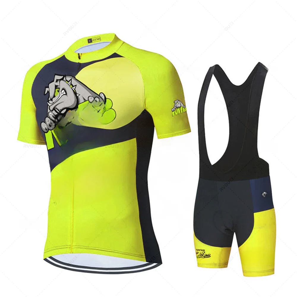 AliExpress Pro Dog Cycling Suit Men's Cycling Jersey Sets Summer Mountain Bike Clothes MTB Wear Bicycle Clothing Maillot Ciclismo Hombre