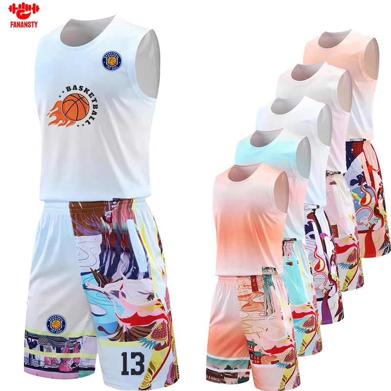 4XS-7XL Quick Dry Clothing Uniform Basketball Jersey Shirt Shorts For Men Women Childrens Kids Boys Girls Set DIY Custom Made