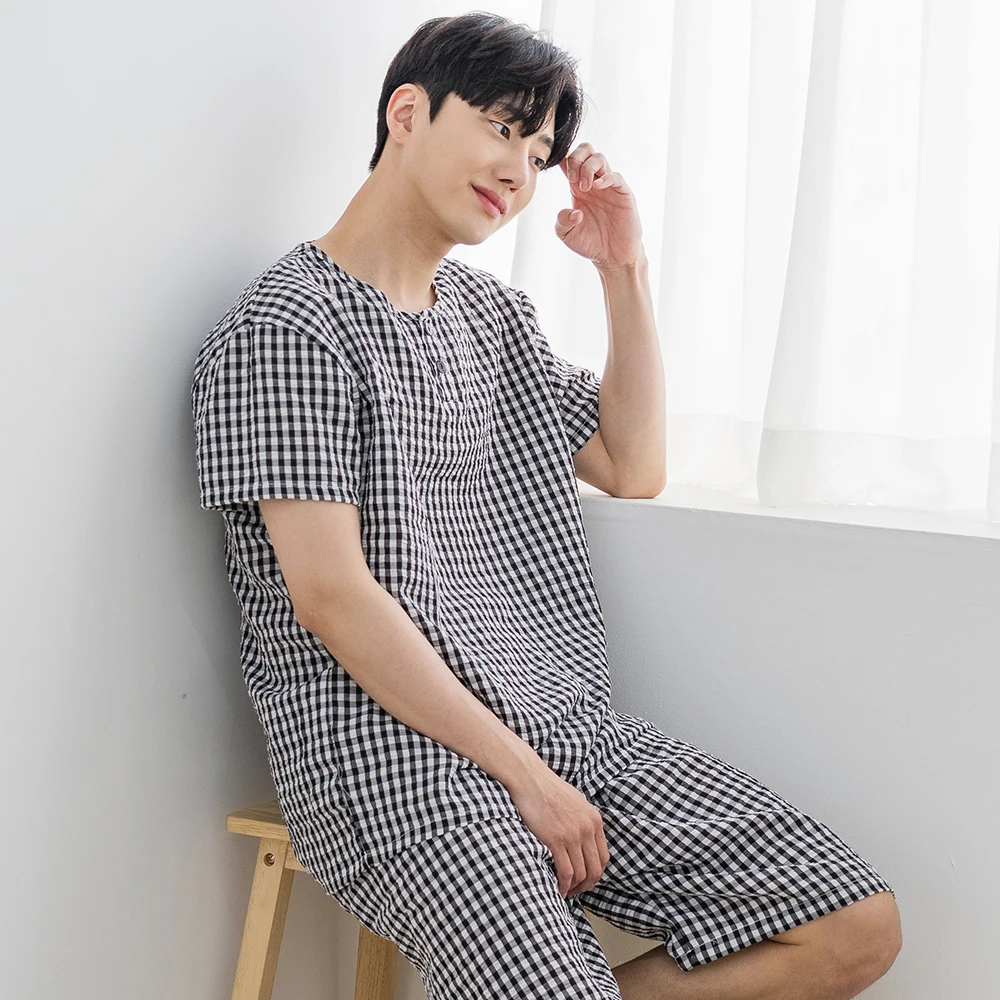 에이원 남성용 쿨 엠보 반팔/잠옷/파자마세트/시원한/파자마/홈웨어/한국인 리뷰 많은 잠옷