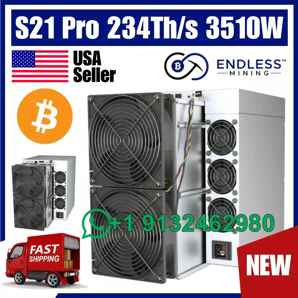 ID Compre 7 e ganhe 4 grátis Novo Bitmain Antminer S21 Pro 234T 3510W Bitcoin BTC ASIC Miner