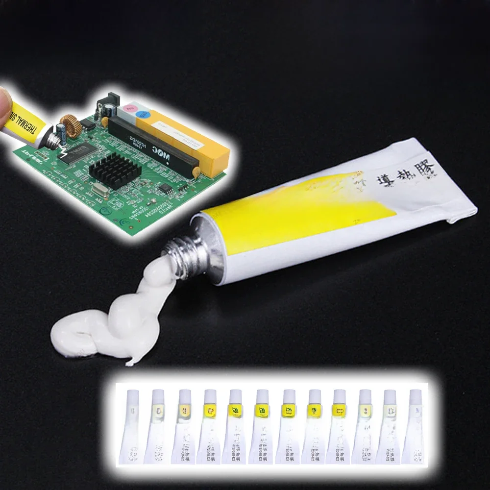 1-12 sztuk pasta termoprzewodzący radiator tynk lepki klej do chipa VGA RAM LED IC chłodnica chłodnicy uszczelki — zdjęcie 2