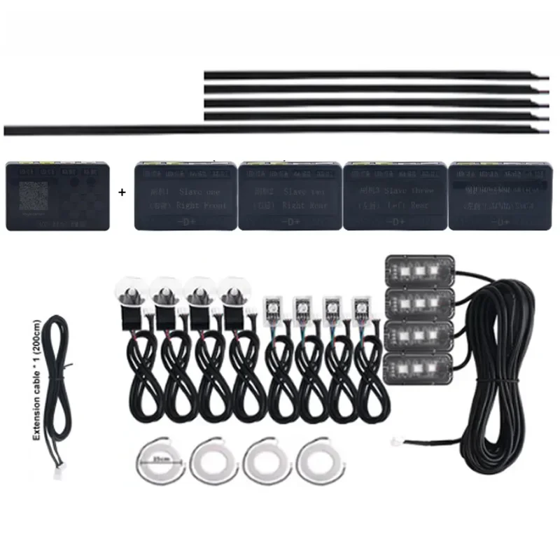 Dual Zone 18/22 in 1 Ambient Light Parts 64 Colors Main Controller Sub Controller 35/75cm 110cm Light Strip Extension Cord Parts