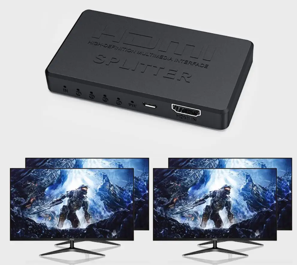 HDMI Splitter 1 In 4 Out 4K HDMI Splitter 1 To 4 Amplifier For Full HD 1080P 3D