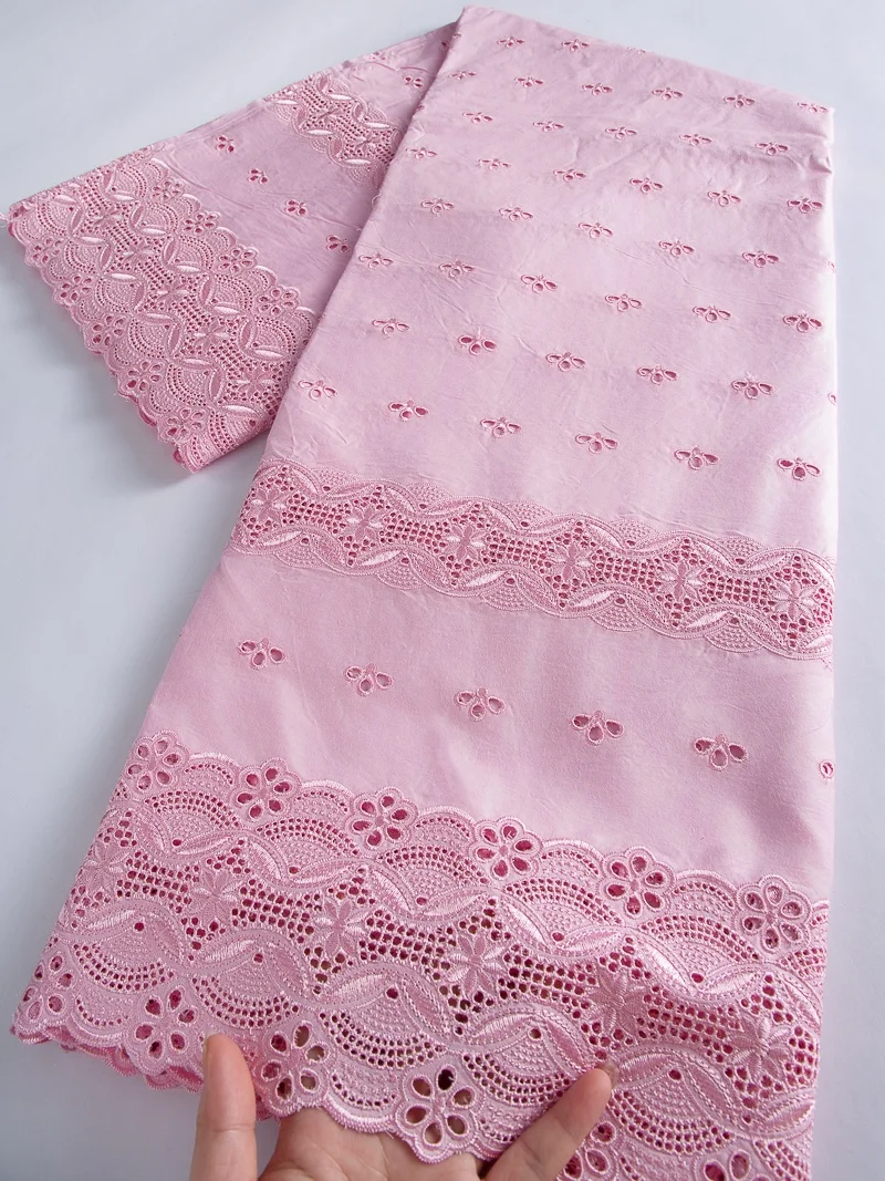 Renda suíça de algodão nigeriano na suíça tecido de renda africana bordado pedras para costura diy tecido masculino alta qualidade 5 jardas 4400