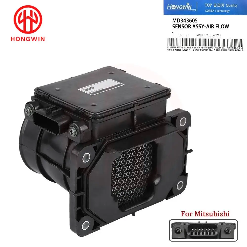 

HONGWIN New MAF Mass Air Flow Meter Sensor MD343605 E5T08471 Fits Mitsubishi Montero 1997-1999 Mirage 1998-2002 Lancer 2002-2007