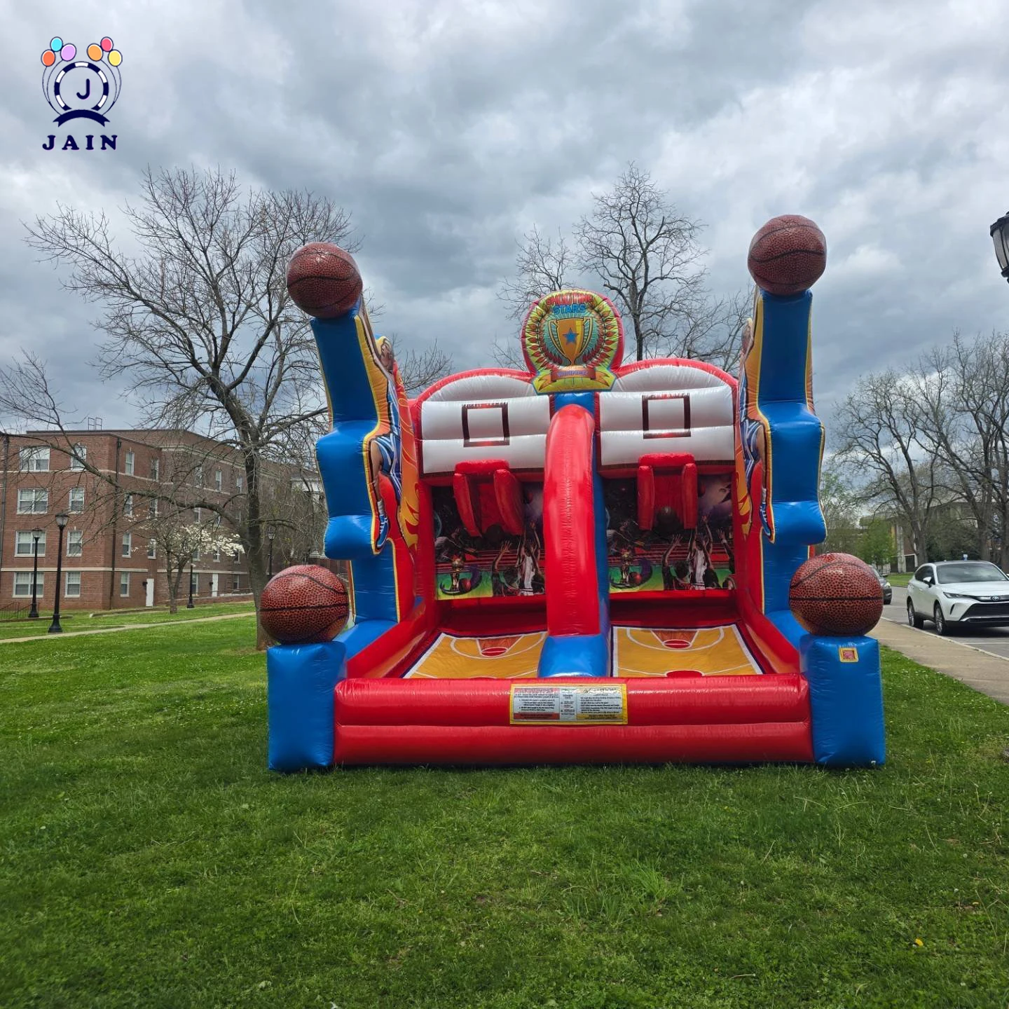 4x3m Oxford Inflatable Basketball Hoop Carnival Game/Inflatable Basketball Double Shot Out For Playground Game