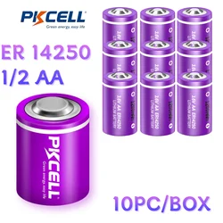 10 szt. Baterii PKcell ER14250 1/2AA bez ładowania 3.7V 1200 mAh baterie litowe SOCL2 z długotrwałym źródłem zasilania