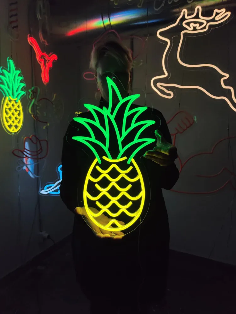 Custom Fruit Abacaxi LED Neon Light Sign, Ananas para Roma Decor, Bar Decor, Loja Decor