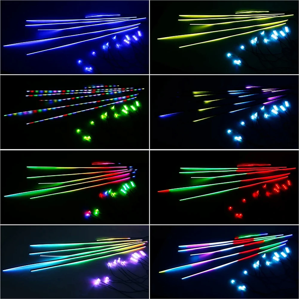 سيارة LED الضوء المحيط LED APP التحكم عن بعد جو مصباح سيمفوني RGB جو مصباح 64 ألوان الاكريليك Strips110/140 سنتيمتر LED #6