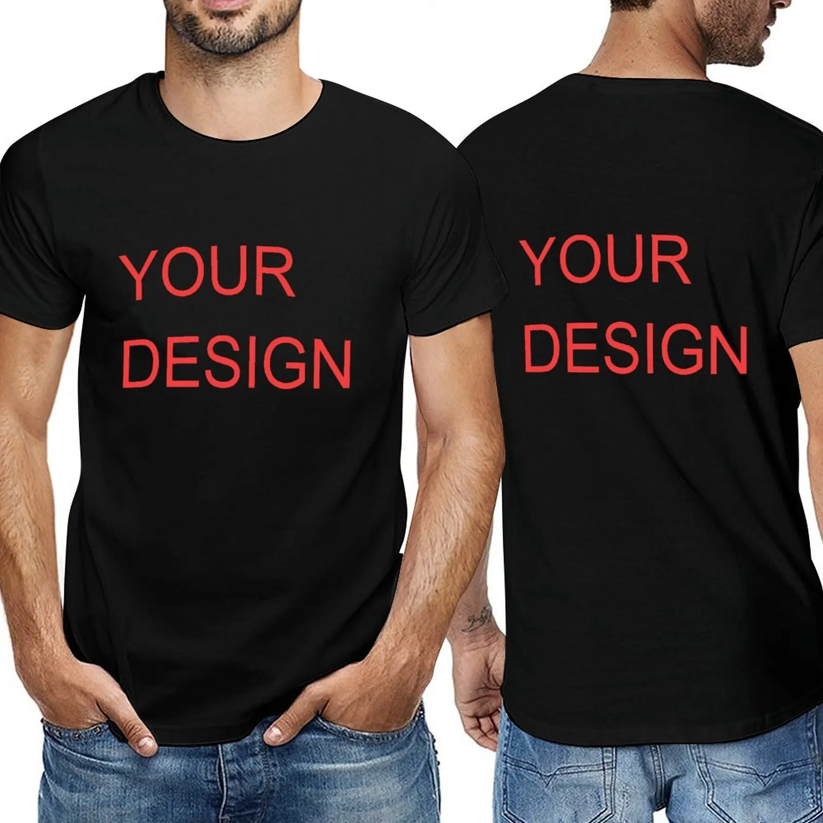 Double-sided printing Your Design T-Shirts for Men Customized DIY T Shirts Vintage Big Tall Tee Shirt Oversized 4XL 5XL 6XL Tops