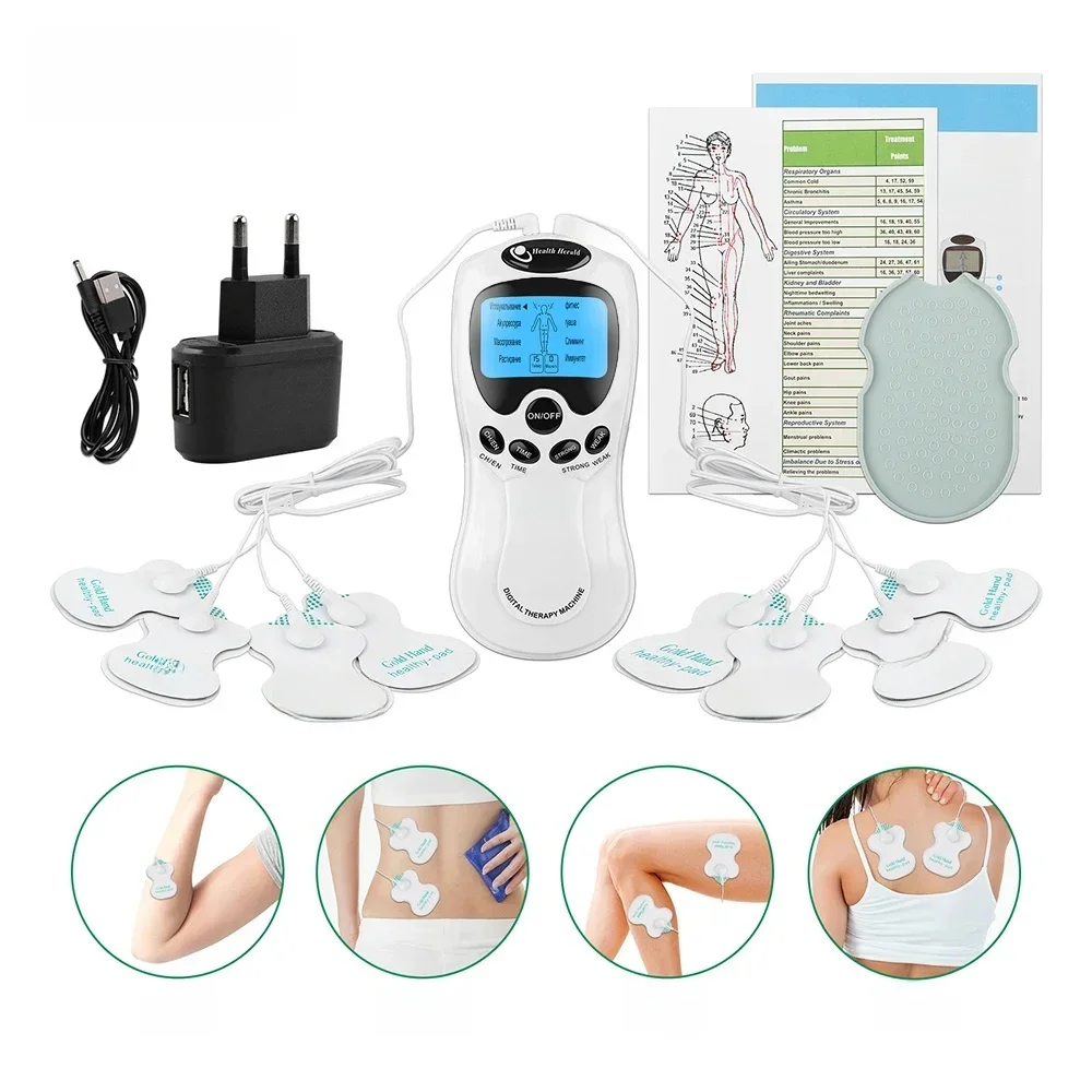 8 Modes EMS Tens unité électrostimulateur musculaire microcourants basse fréquence masseur corporel Acupuncture électronique outil de soulagement de la douleur