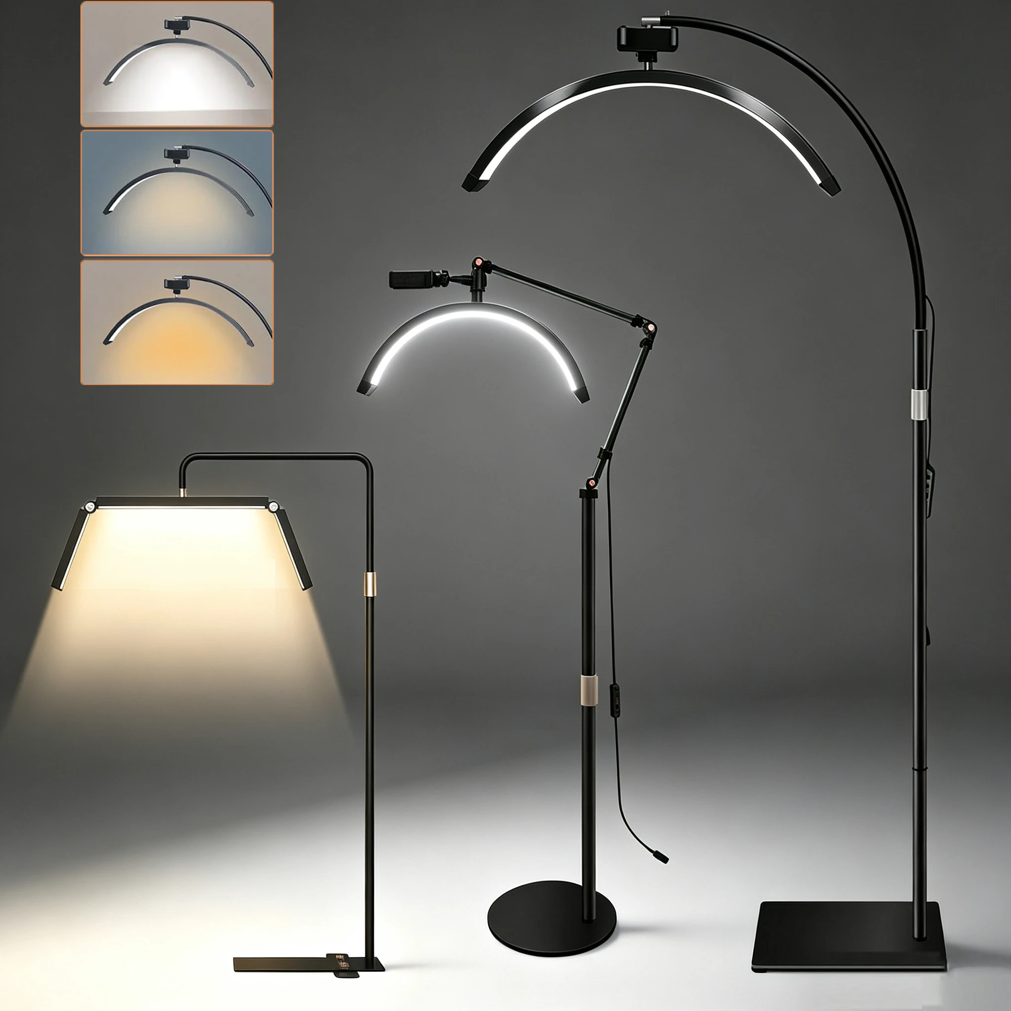 Drehbare Wimpernlampen Halbmond-Licht 3000K-6000K LED-Mondlampe Fotografie-Aufhellungslicht für Wimpernverlängerung Beauty-Stehlampen