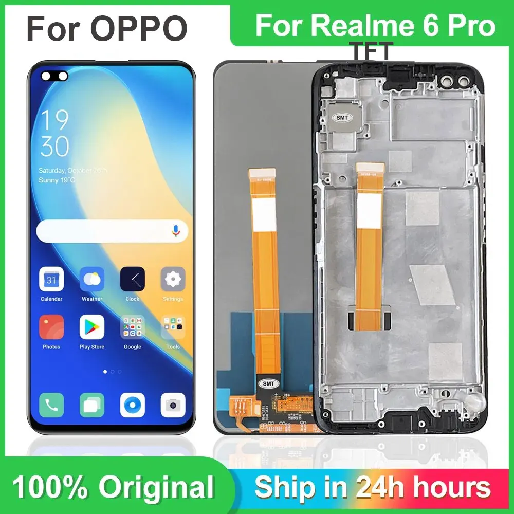 

6.6"Original For Oppo Realme 6 Pro LCD display touch Digitizer Assembly Replace For Realme 6 Pro RMX2061, RMX2063 lcd with frame