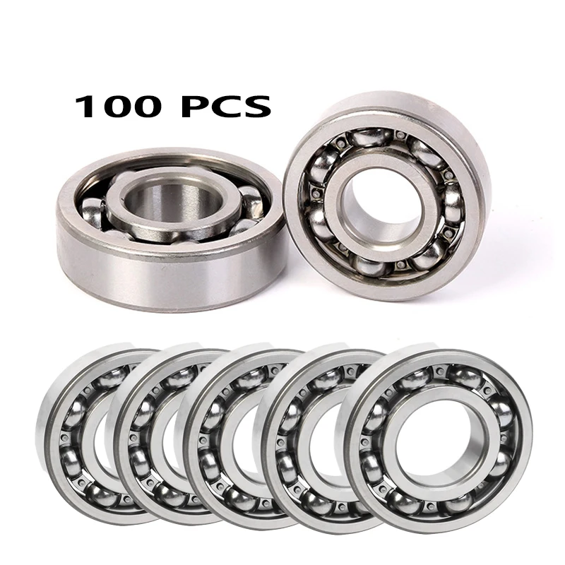 100PCS Open Type Deep Groove Ball Bearing 5x16x5mm Unsealed Miniature Bearings for 3D Printer GT2 Idler Pulley DIY Mechanical Eq