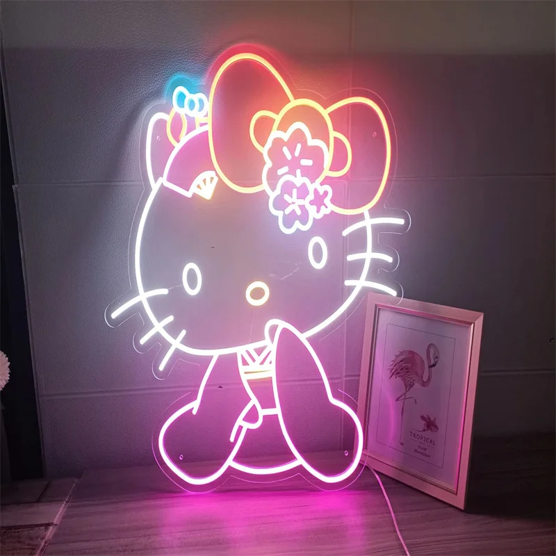 Schattig Kat Neonbord | Anime Neonbord | Spelkamer Decor