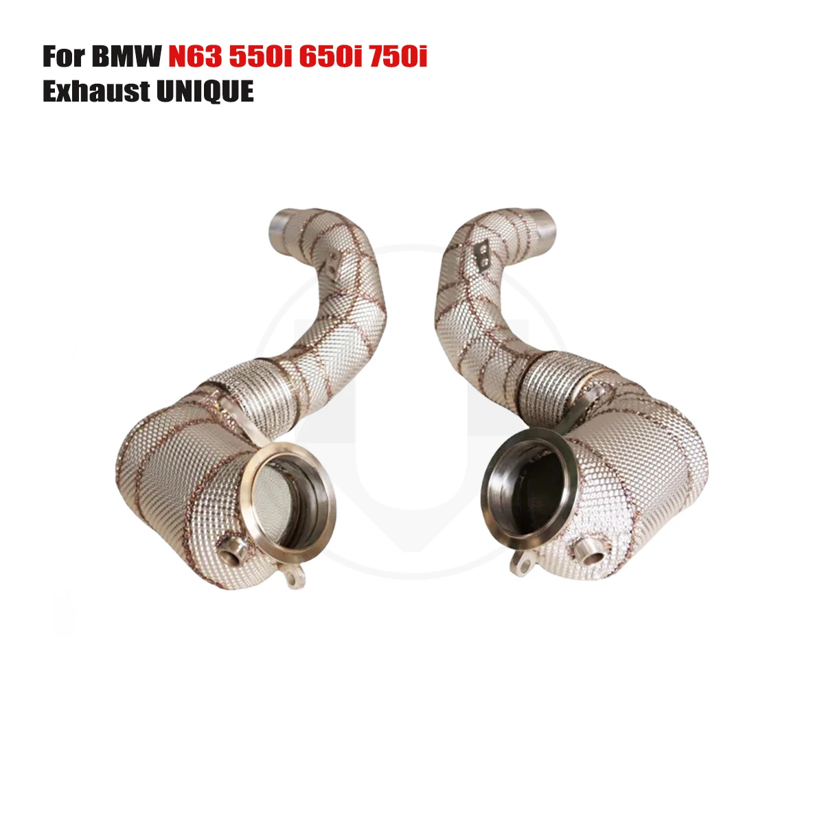 UNIQUE downpipe For Bmw N63 550i 650i 750i SS304 exhaust with cat/ without cat downpipeWith insulator