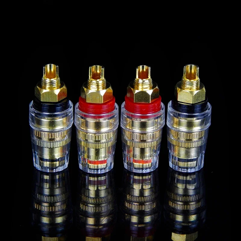 HIFI miedziana wtyczka gniazda kryształowe złącze głośnika audio terminal wzmacniacza zacisk wiążący wtyczka bananowa złącze wtykowe — zdjęcie 2