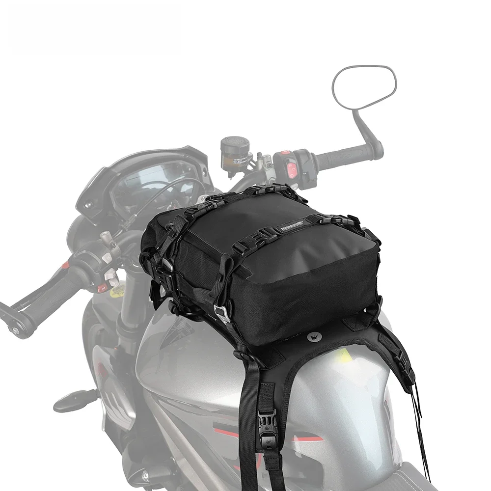Zestaw motocyklowych toreb na zbiornik Rhinowalk z podstawą Uniwersalny wewnętrzny wodoodporny plecak do jazdy na świeżym powietrzu o pojemności 10 litrów Podróżne torby na ramię Siodło — zdjęcie 2