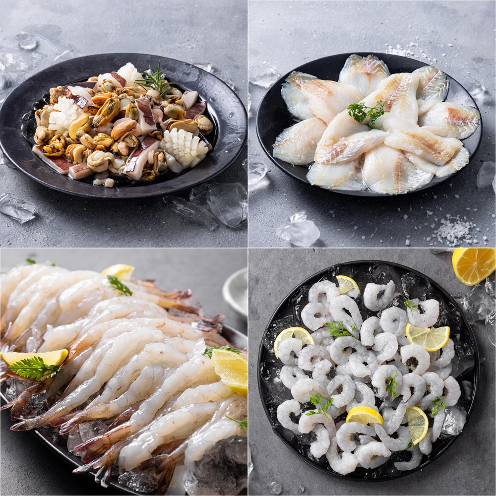 Frozen seafood mix assorted seafood 600g x 2 pack outer frozen seafood collection before