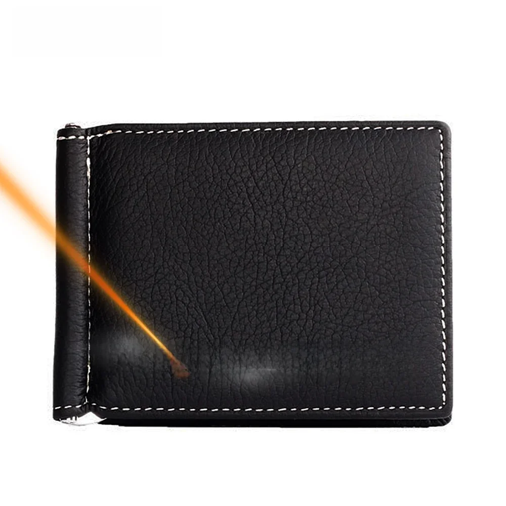 Grawerowanie imienia Klips na pieniądze Mini portfele Prawdziwa skórzana torebka męska Mini Vintage Slim portfele — zdjęcie 2