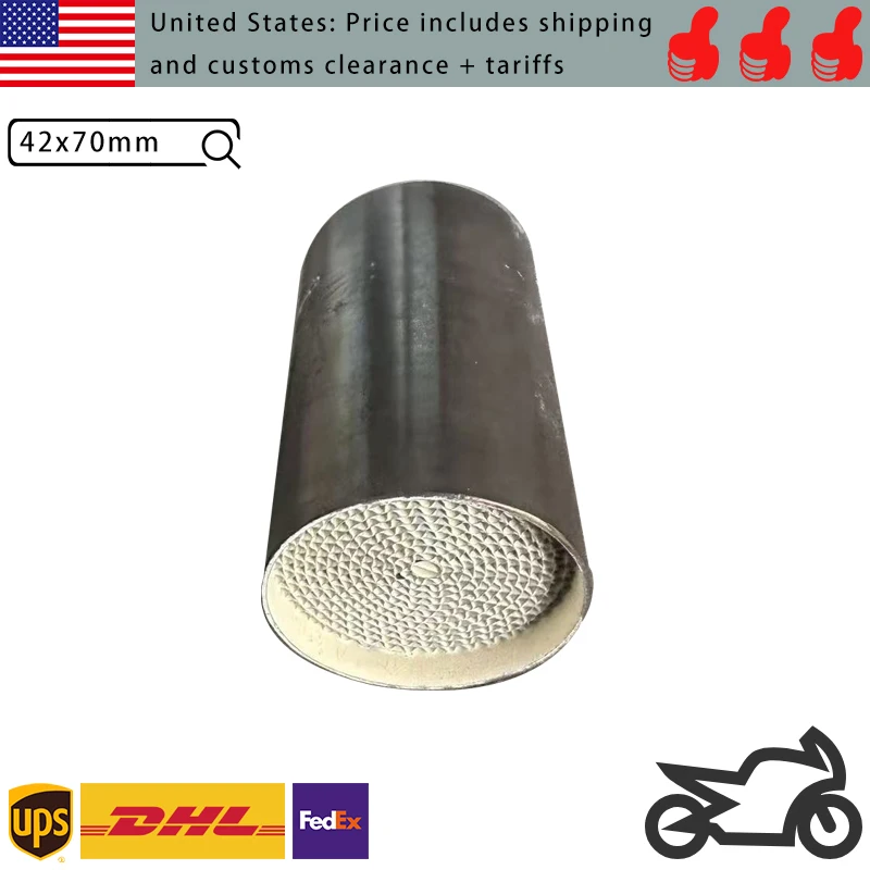 42x70mm Metal Catalyst for Motorbike Engine System with Coating EURO3 4 5 6 Emission Muffler Catalyst