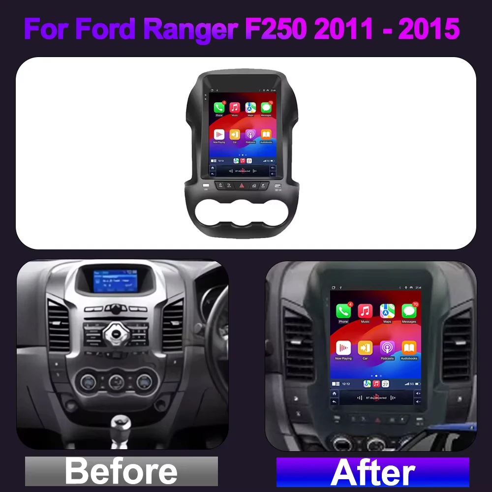 9.7 Inch Car DVD Android For Ford Ranger F250 2011 - 2015 Bluetooth  Multimedia Player Stereo Navigation Carplay Auto 5G WIFI