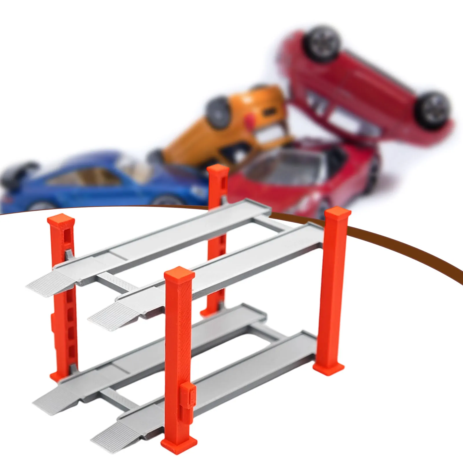 1/64 Diorama Car Display Case Diecast Car Garage Resin Ornament Layout Alloy Car Model Toy Display Stand for Hot Wheels