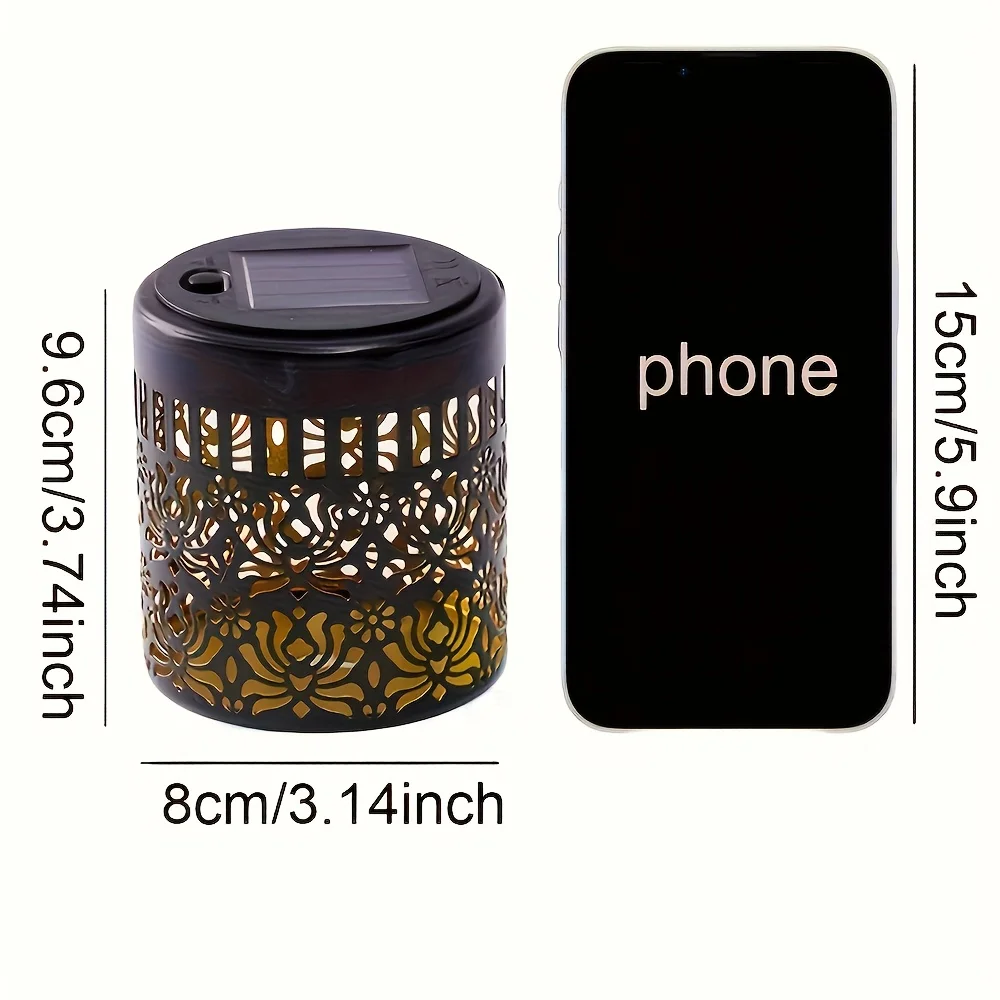 تعمل بالطاقة الشمسية الفاوانيا الحديد فانوس ضوء الجدار مصباح في الهواء الطلق حديقة فناء ممر الإضاءة الزخرفية 1 قطعة/2 حزمة