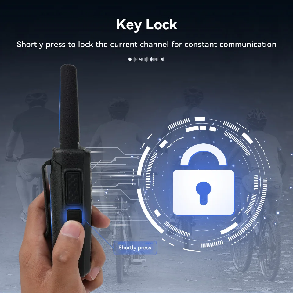 Retevis RT668H Walkie-Talkies 4 Stück PMR446 FRS Lizenzfreies Zweiwege-Funkgerät mit Verstecktem Display und VOX-Funktion für Radfahren und Wandern – Detail 15