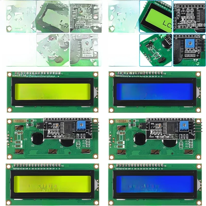 LCD1602 1602 Moduł LCD Niebieski / Żółty Zielony Ekran 16x2 Wyświetlacz LCD PCF8574T PCF8574 IIC I2C Interfejs 5V dla arduino — zdjęcie produktu 7