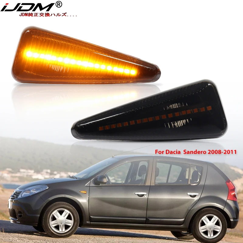 2PCS Dynamic LED Side Marker Light Turn Signal Blinker Lamp for Dacia Logan Sandero I Renault Stepway Thalia 2008-2011