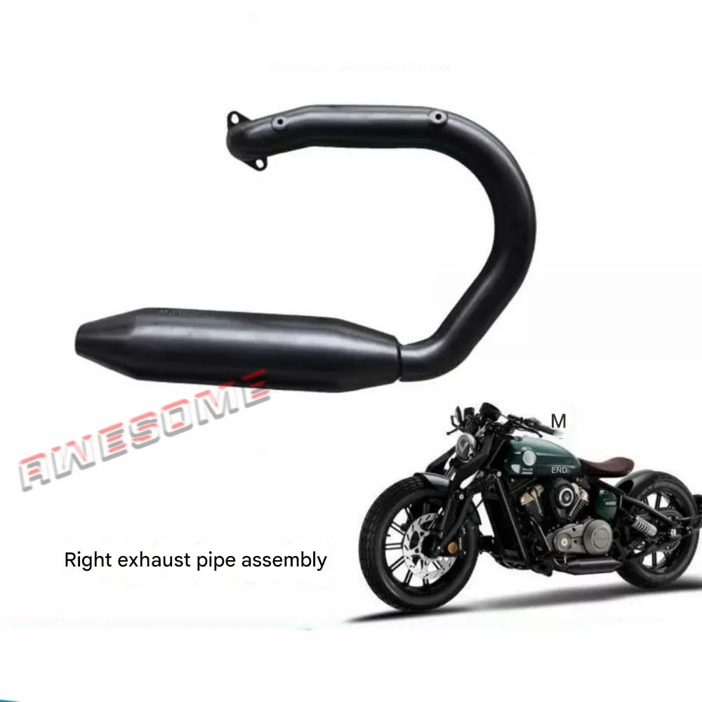 For fit BENDA NAPOLEON BOB 250 Black Exhaust Assembly Fit For 250 Napoleon Bob