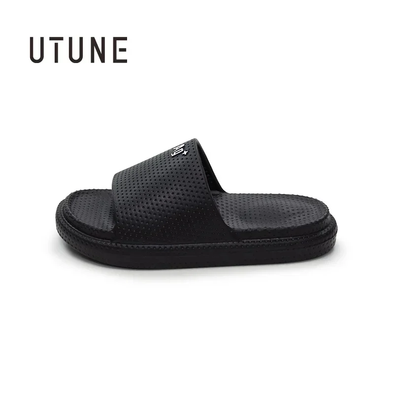 

Массажные женские шлепанцы UTUNE, гибкие домашние тапочки из ЭВА, мягкие уличные сланцы, Нескользящие летние туфли для ванной комнаты