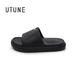 UTUNE 여성용 마사지 슬리퍼, 가벼운 음소거 홈 EVA 비치, 부드러운 야외 슬라이드, 미끄럼 방지 욕실, 여름 신발