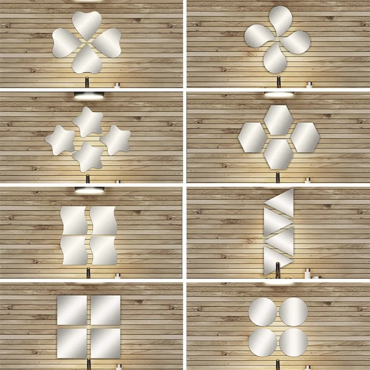 Conjunto de 4 painéis redondos estrella corazon adesivos hexagonais decoração para pared hogar cor