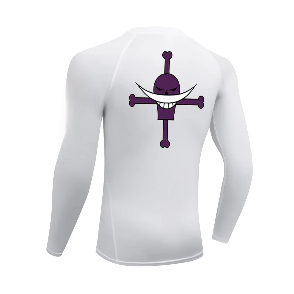 Männer Rash Guard Anime Manga Print Gym Kompression Shirts Fitness Quick Dry Rashguard Sport Tops Tees Outdoor Sommer SPF 60 Männlich