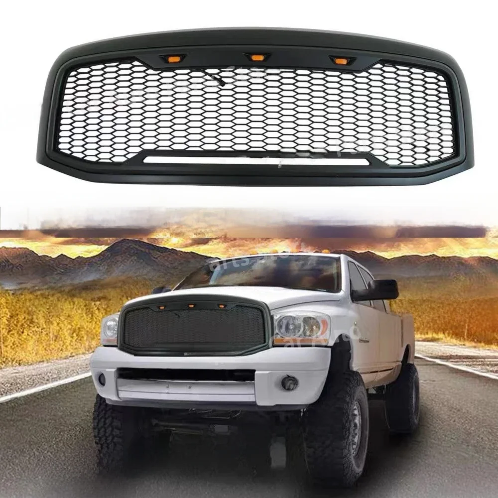 Voor Grill voor Dodge Ram 1500 2013 2014 2015 2016 2017 2018 Kap LED Licht Bovenste Honingraat Billet Faceflit Refit Auto-onderdelen - afbeelding 2