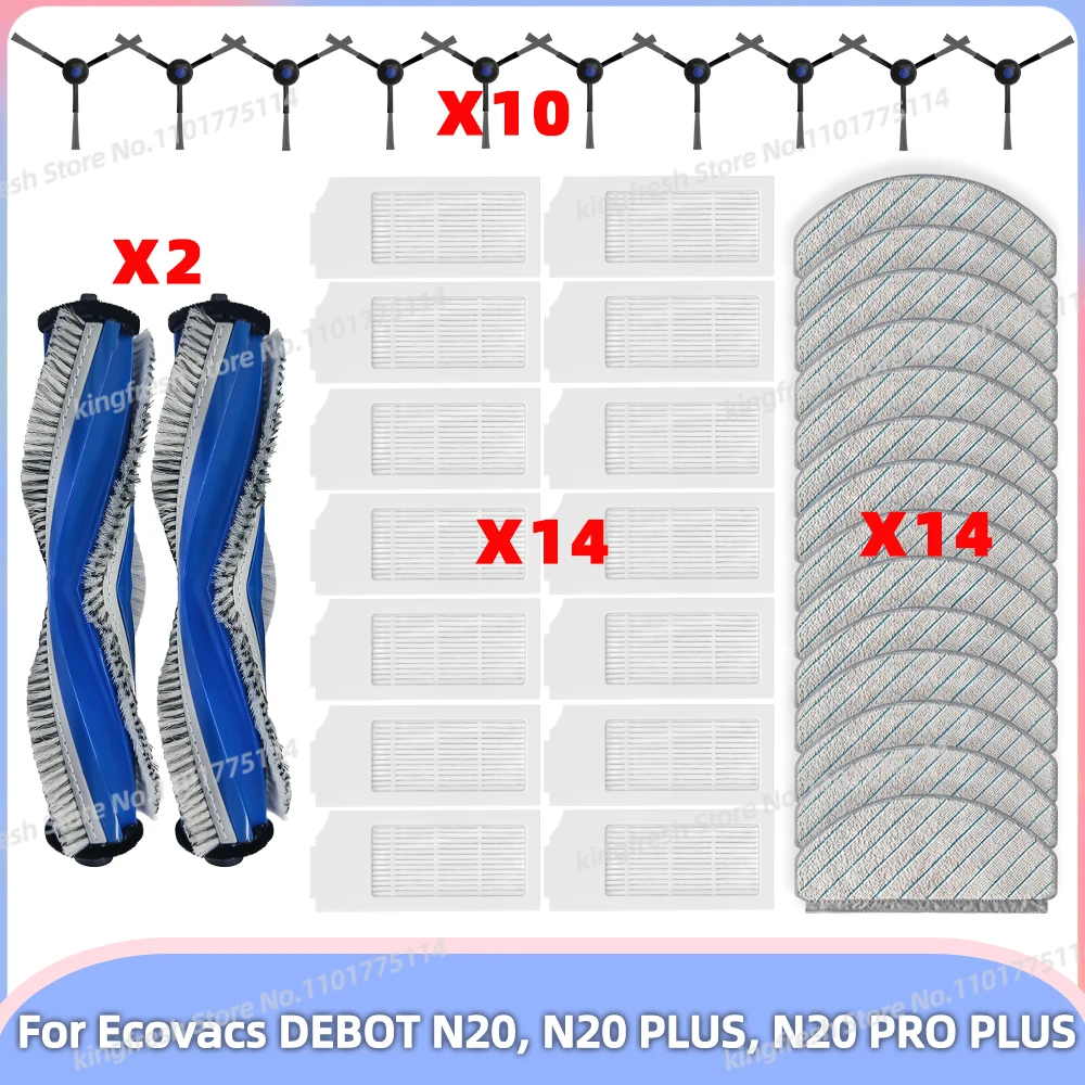 Fit For Ecovacs DEBOT N20 / N20 PLUS / N20 PRO PLUS Vacuum Parts Main Roller Side Brush Hepa Filter Mop Pad Cloth Accessories