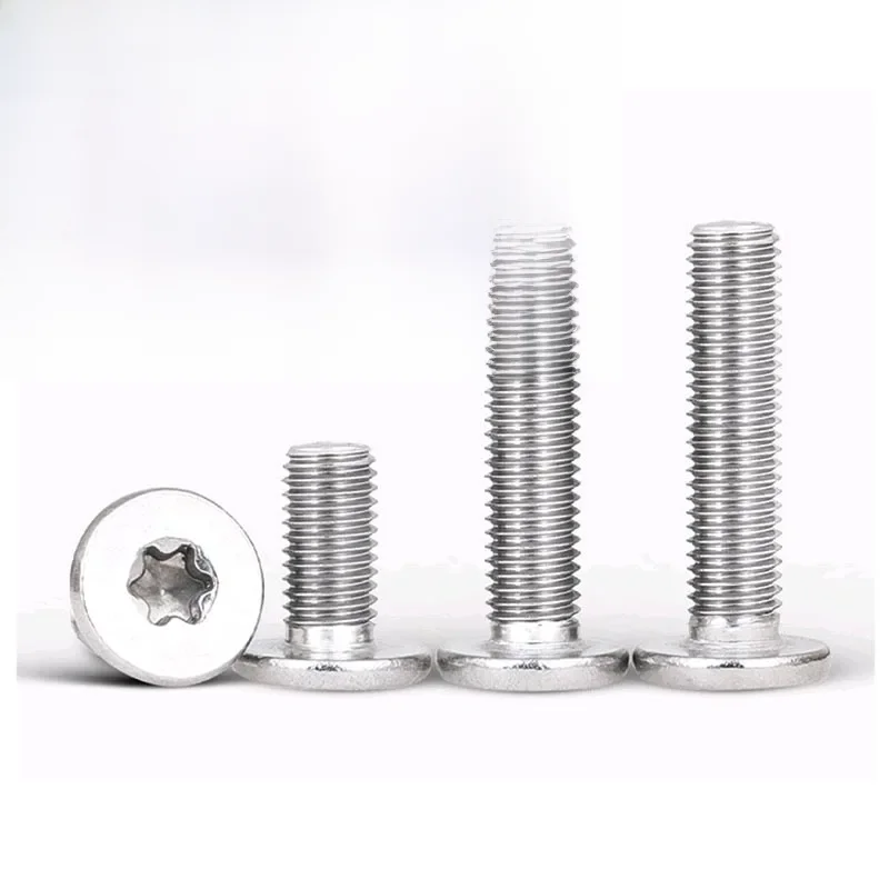 100 pcs/lot 304 acier inoxydable CM Six lobes Torx Ultra mince Super bas plat boulon à tête de plaquette M1.6 M2 M2.5 M3 M4 M5 M6 M8