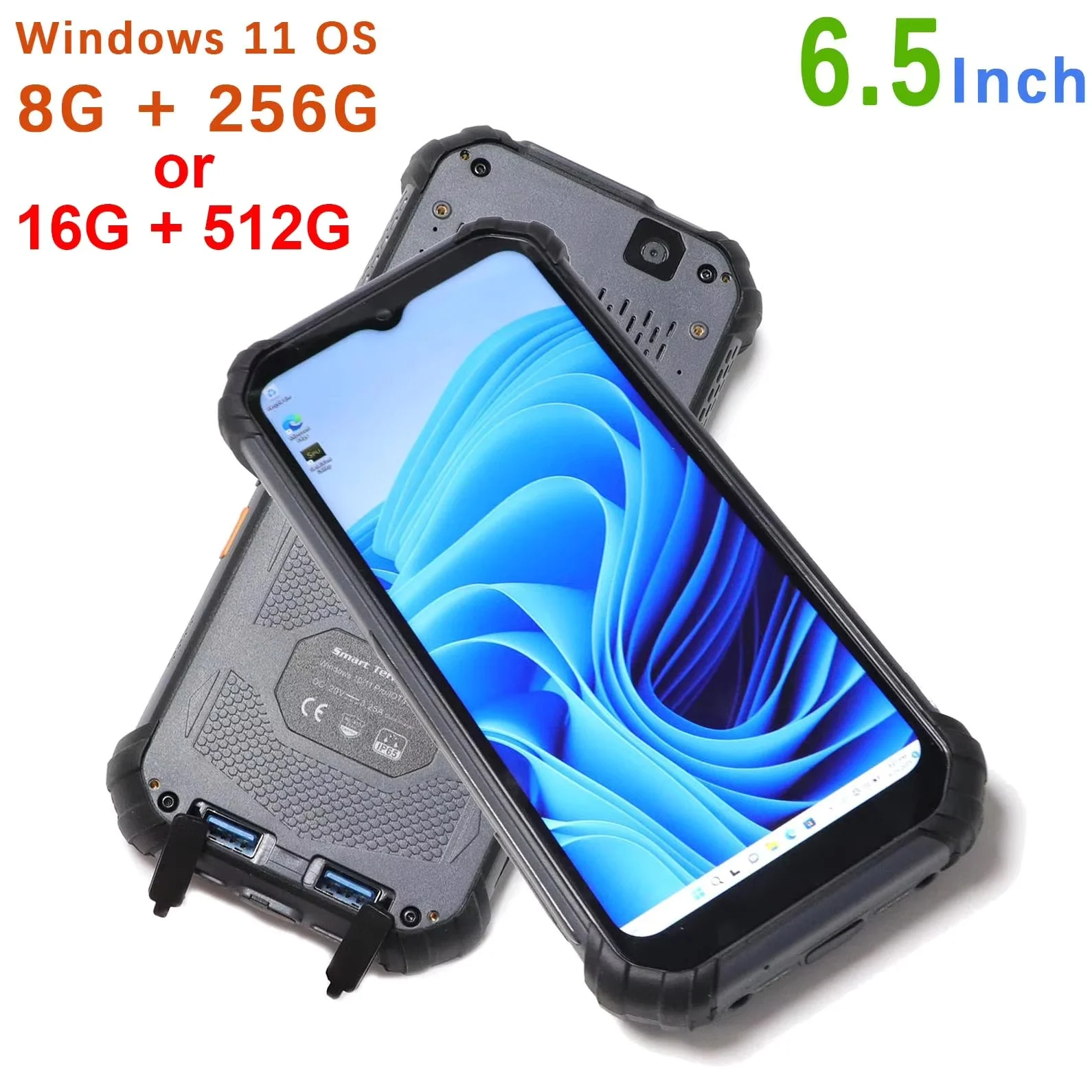 CHWEIDA 6.5-Inch Rugged Handheld PDA Terminal16G RAM 512G ROM 4G Lte Wifi Bluetooth Barcode Scanner Mini Windows Terminal Tablet